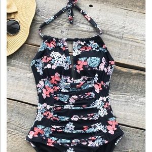 CupShe Ice Shards Shirring one piece swimsuit